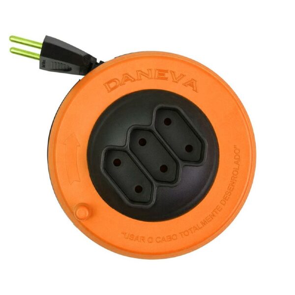 Extensão redonda  3 tomadas POP SPIN DANEVA 5MT