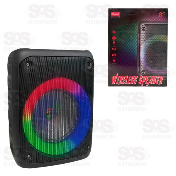 Caixa de som 10W+10W Tweeter com Led WIRELESS SPEAKER