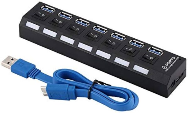 Hub Usb 3.0 7 Entradas com Switch de Alta Velocidade