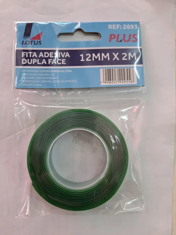 Fita Adesiva Dupla Face 12MM x 2M LOTUS PLUS