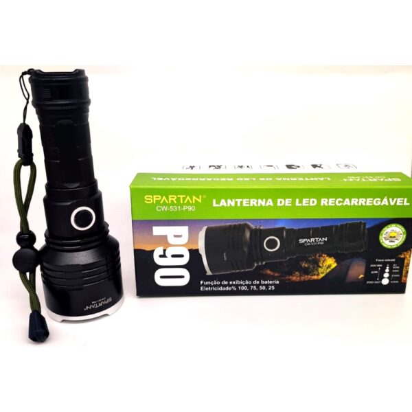 Lanterna de Led Recarregável P90 SPARTAN