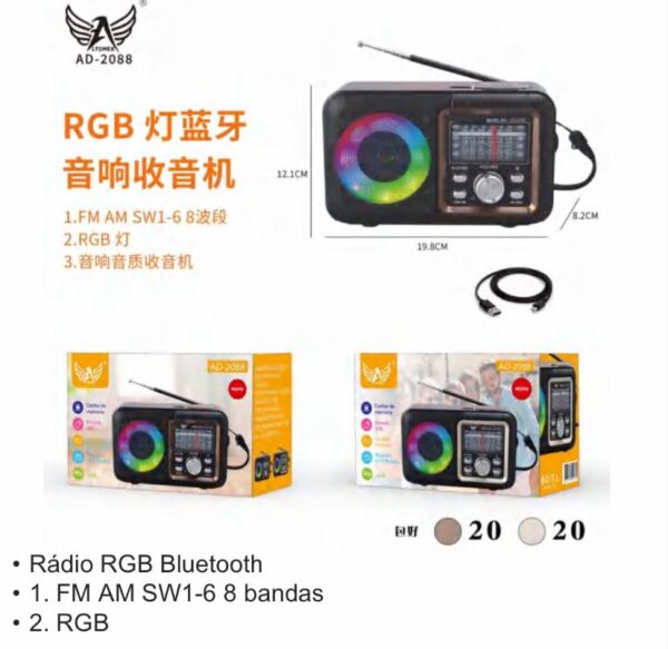 Rádio Retro com Bluetooth Usb ALTOMEX