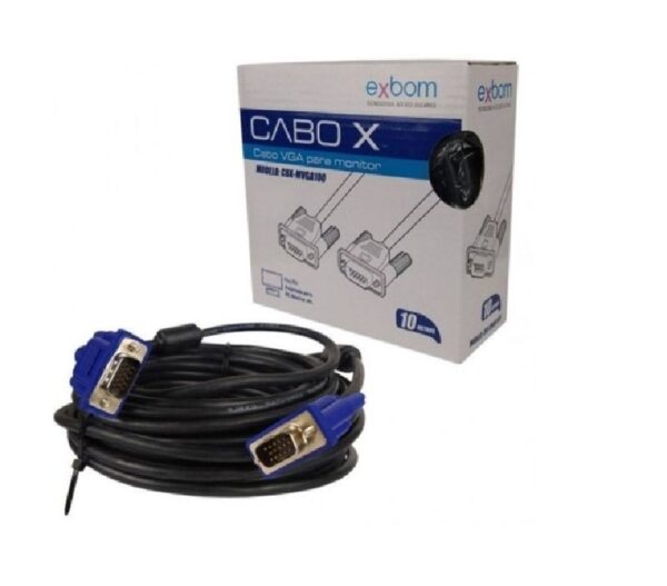 Cabo VGA x VGA 10 Metros com Filtro EXBOM