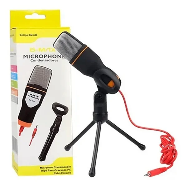 Microfone Condensador com Tripé B-MAX