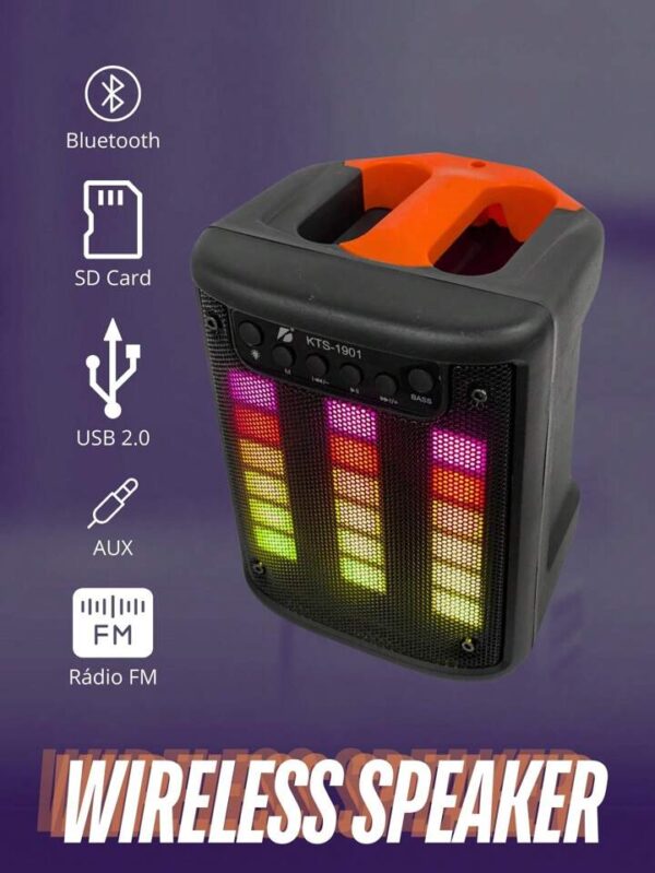 Caixa de Som Bluetooth RGB WIRELESS SPEAKER