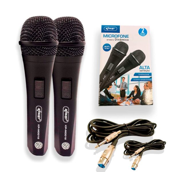 Microfone Alta Definição com Fio Duplo Profissional KNUP