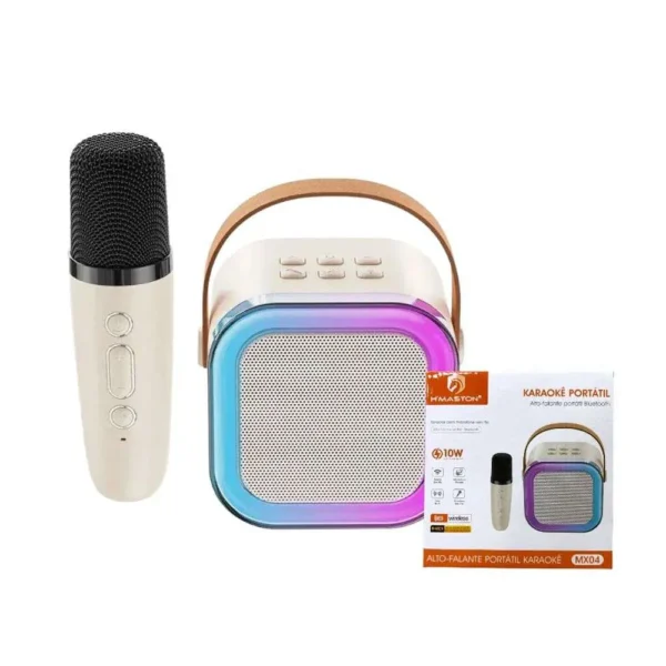 Karaokê Portátil Bluetooth 10W com Microfone HMASTON