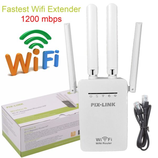 Repetidor de Sinal Wi-fi 4 Antenas 1200 MBPS
