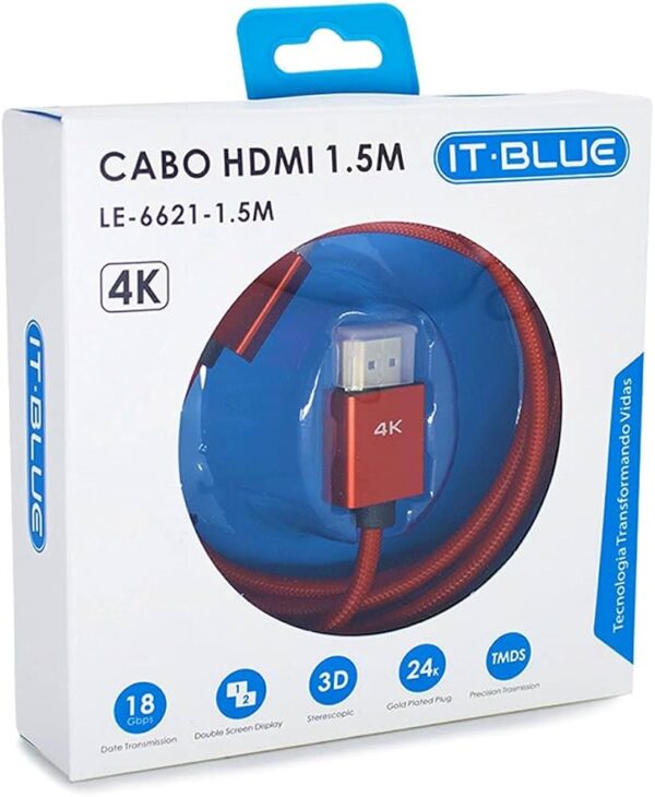 Cabo HDMI 4K 1.5MT IT BLUE