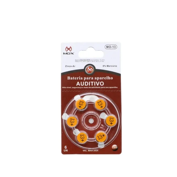 Bateria 1.45V para Aparelho Auditivo 13 MOX Unidade